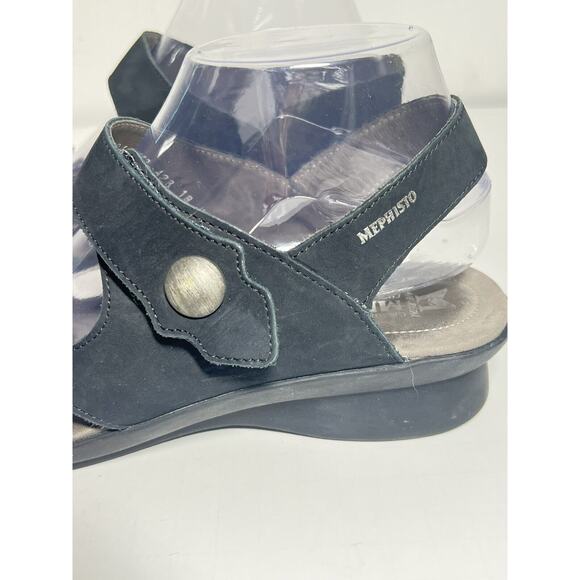 Mephisto EUC Black Bucksoft Leather Prudy Adjust Hook/Loop Comfort Sandal 41 11 - Picture 6 of 9
